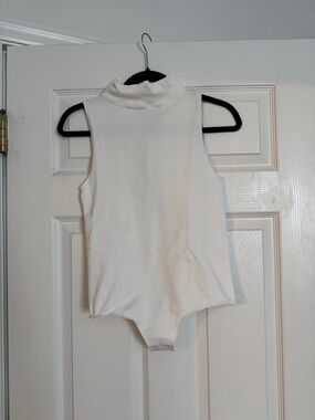Off White Mock Neck Bodysuit